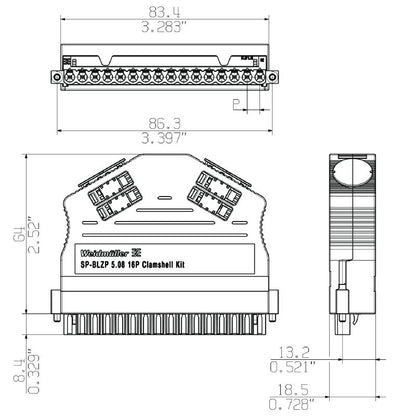 2697690000 - 5.08mm 16-Pole Clamshell PCB Connector Kit