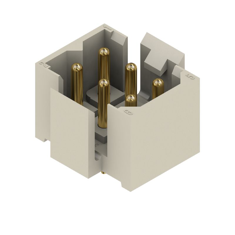 1441400000 - 6-Pole 5mm PCB Male Header Connector, THT Solder, Pebble Grey  (Pack of 50)
