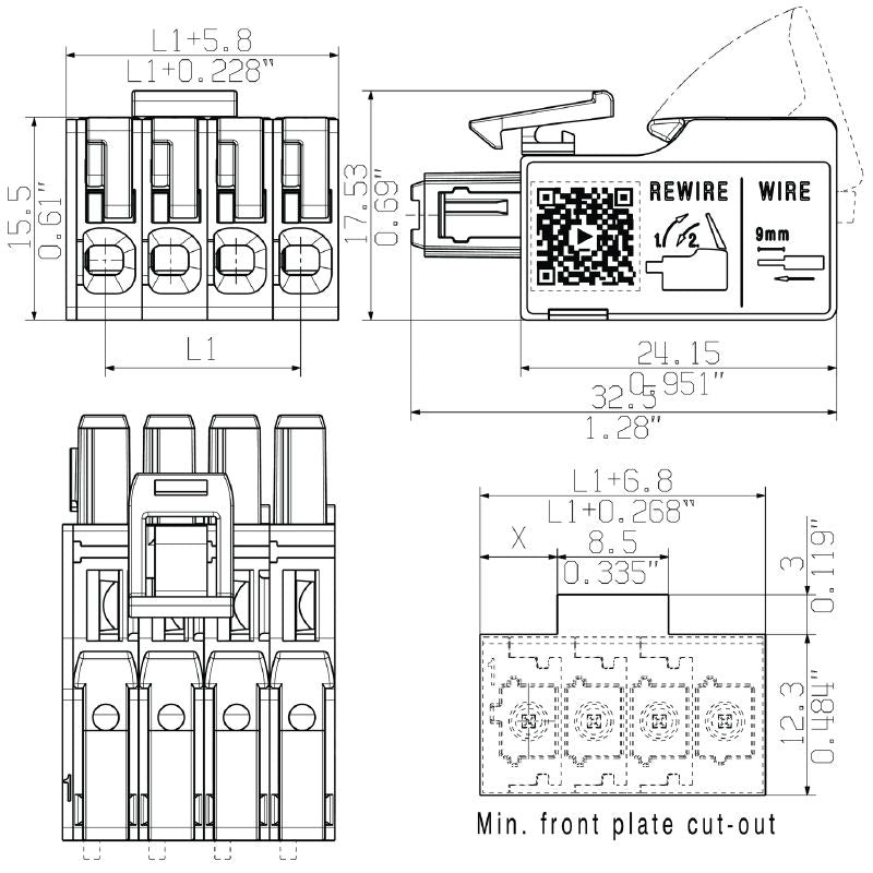 2741720000 - 5mm Female PCB Connector, 7 Poles, 400V, 26.8A  (Pack of 48)