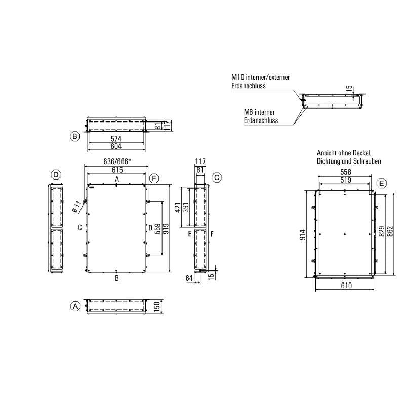 1196660000 - 914mm Stainless Steel Terminal Box, Electropolished, ATEX Approved