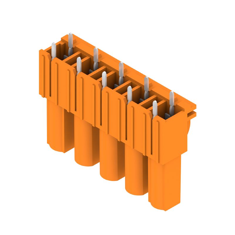 1122050000 - 5-Pole PCB Connector, 3.2mm Pins, 180° Orientation, Orange Finish  (Pack of 48)