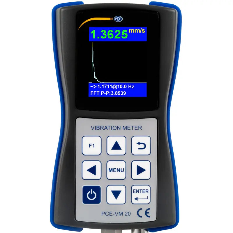 PCE-VM 20 - Compact Vibration Meter with FFT Analysis and LiPo Battery