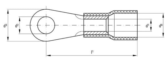 1492410000 - Insulated Cable Lug for 4mm² to 6mm² Conductors  (Pack of 100)