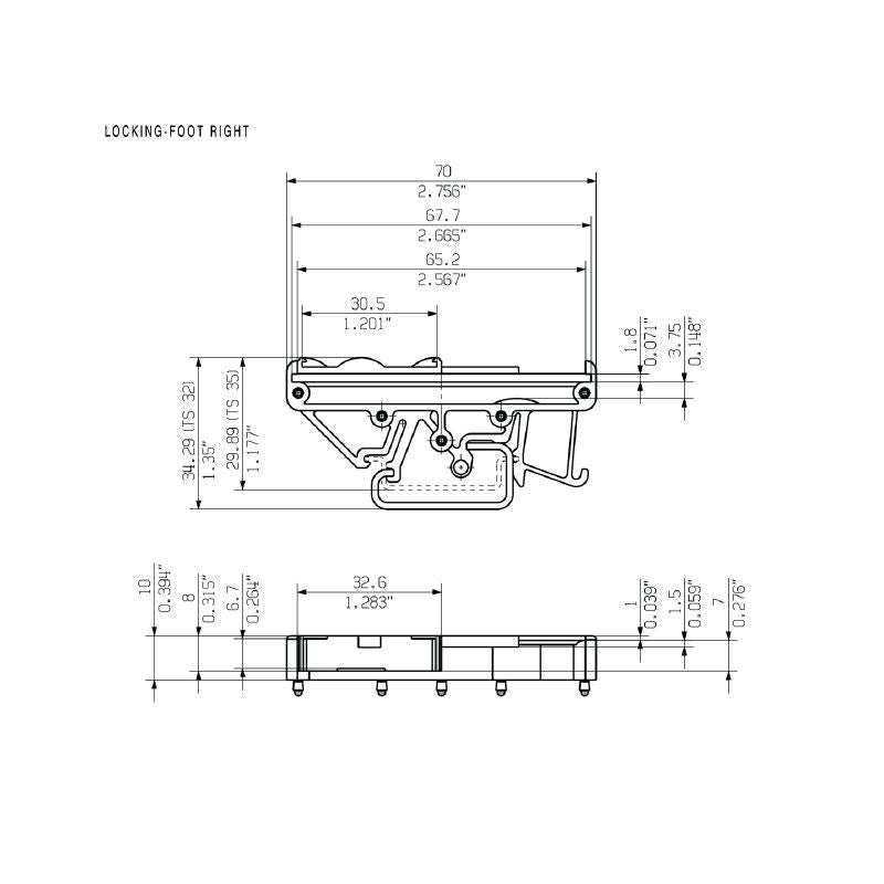 0119560000 - 13.7mm Orange Clip-In Foot for Mechatronic Applications  (Pack of 20)