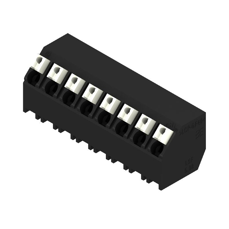 1888770000 - 5.08mm Black PCB Terminal with 8 Poles at 135° Angle  (Pack of 190)