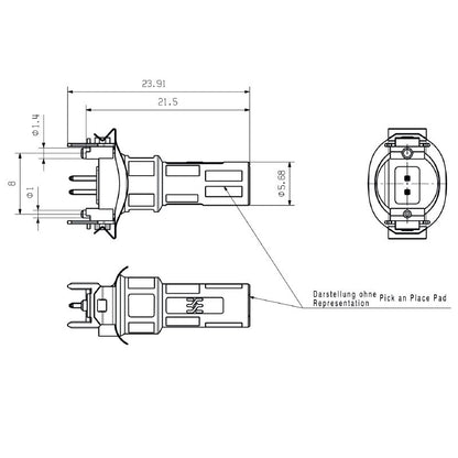 2735920000 - IP67 M8 Connector with 180° Elbow for Compact Assembly  (Pack of 100)