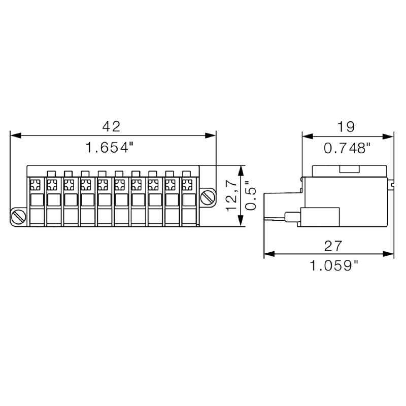 1789080000 - 3.50mm PNP 10-Pole PCB Connector with PUSH IN Design  (Pack of 20)