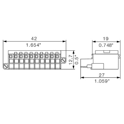 1789080000 - 3.50mm PNP 10-Pole PCB Connector with PUSH IN Design  (Pack of 20)