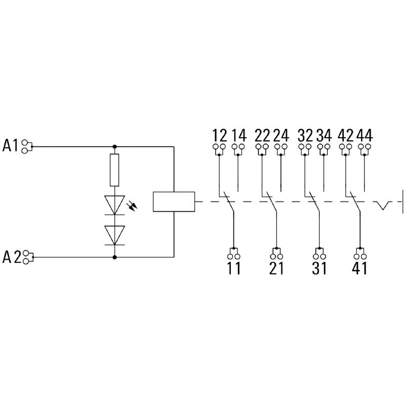 8921140000 - 115V AC Relay Module with 4 CO Contacts and Test Button  (Pack of 10)