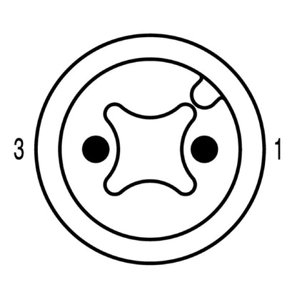 1076580100 - 1m Shielded M12 Bus Line, 2-Pole, 90-Degree Angle Connector
