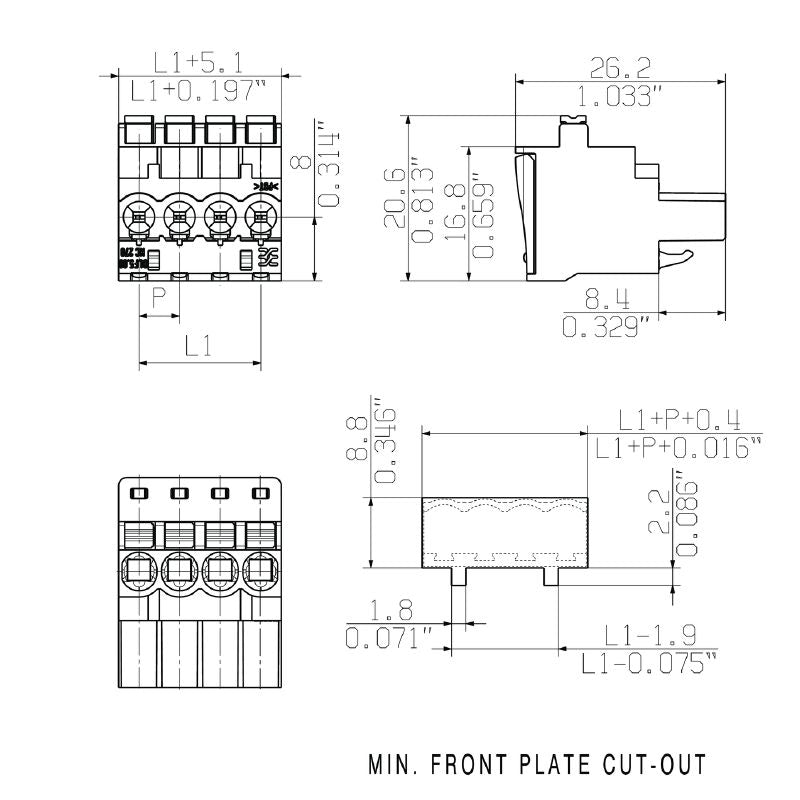 1982730000 - 5-Pole 5.08mm Female PCB Connector with 270° Push In  (Pack of 72)