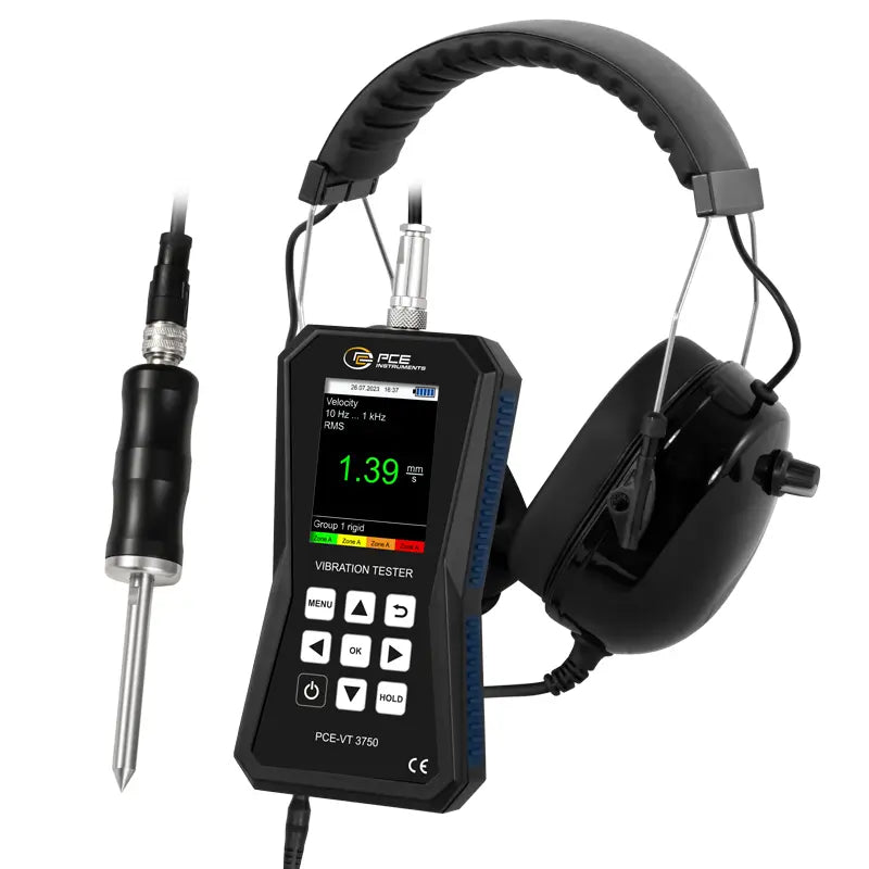 PCE-VT 3750S - Handheld Vibration Meter with ISO Evaluation & Peak Measurement