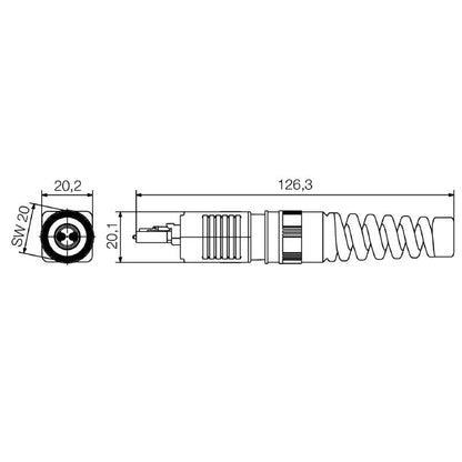 1963330000 - IP67 LC-Duplex Multi-Mode Connector with Kink Prevention  (Pack of 10)