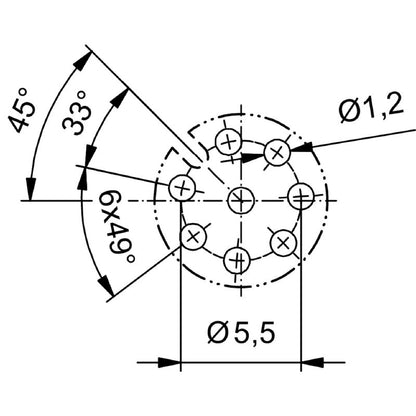 2422040000 - Built-in M12 Connector, 8 Poles, PG9 Thread, 5.5mm Height  (Pack of 10)