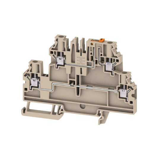 2893690000 - 4mm² Test-Disconnect Terminal, 28A, Dark Beige, 4 Connections  (Pack of 50)