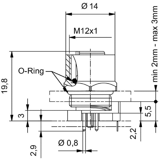 2424200000 - M12 4-Pole Connector, IP67 Rated, Nickel-Plated Durable Design  (Pack of 10)