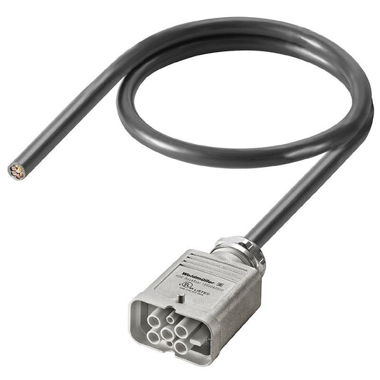 2712390100 - IP65 Shielded 6-Pole Connector Assembly, 1m Heavy Duty