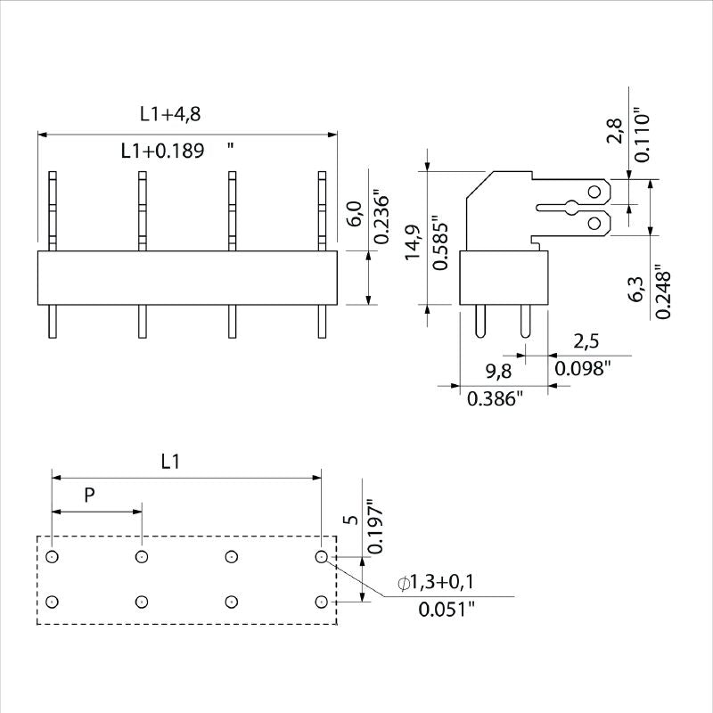 9511760000 - 10mm Orange PCB Terminals with 3.5mm Solder Pin, 8 Poles  (Pack of 50)