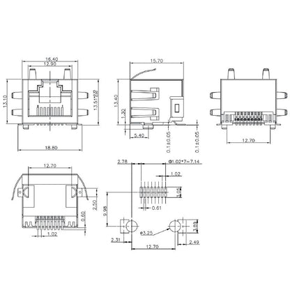 2562940000 - 90° RJ45 Cat. 5e Modular Jack, 200-Pack  (Pack of 200)