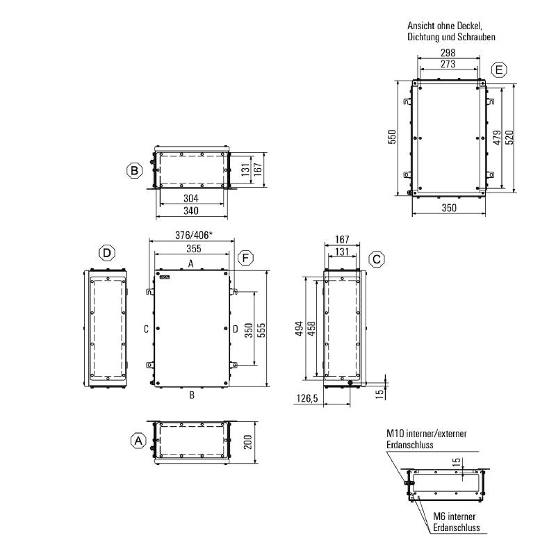 1196410000 - Stainless Steel Terminal Box 620x450x150mm for Risk Zones