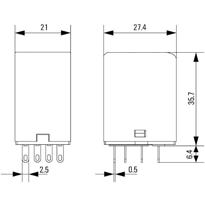 7760056081 - 110V DC Plug-in Relay with 4 Gold-Plated Contacts, 5A  (Pack of 20)