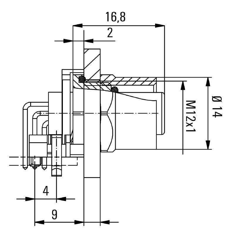 2423480000 - Durable IP67 M12 Plug Connector with 5 Poles  (Pack of 10)