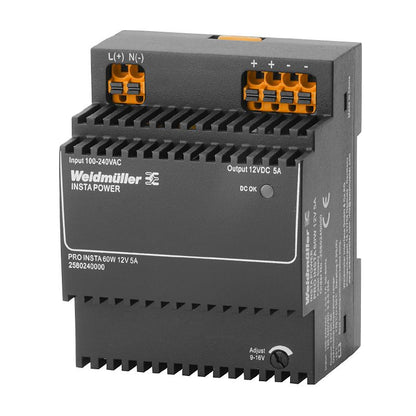 2580240000 - 60W 12V Power Supply with Safety Features, Compact Design