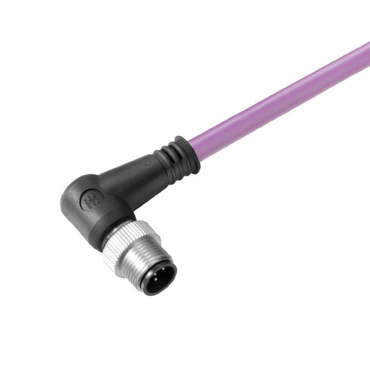1061970150 - M12 Bus Line 1.5m with Shield, 90-Degree Pin