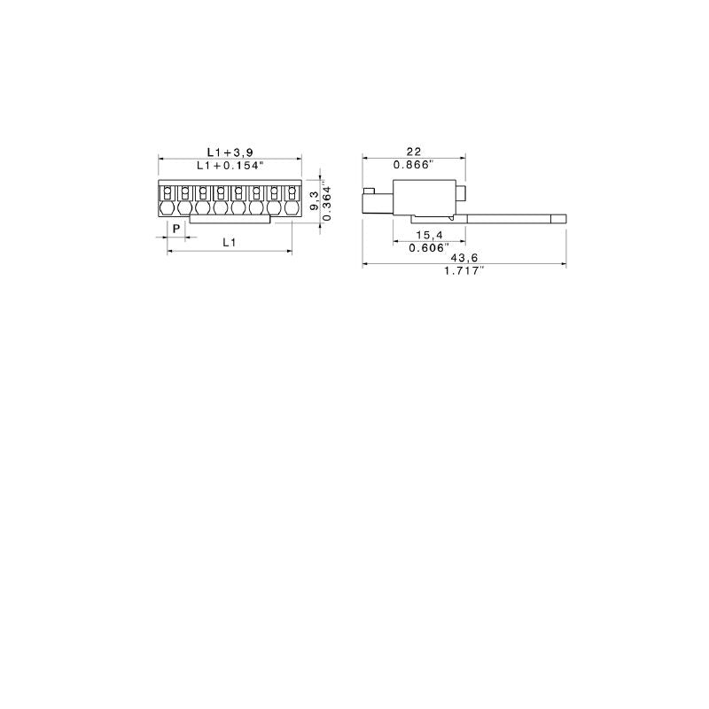 1231710000 - 3.81mm Pitch Female PCB Connector, 7 Poles 180°  (Pack of 50)