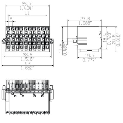 1308360000 - 3.50mm Female PCB Connector with Push-In Actuator  (Pack of 20)