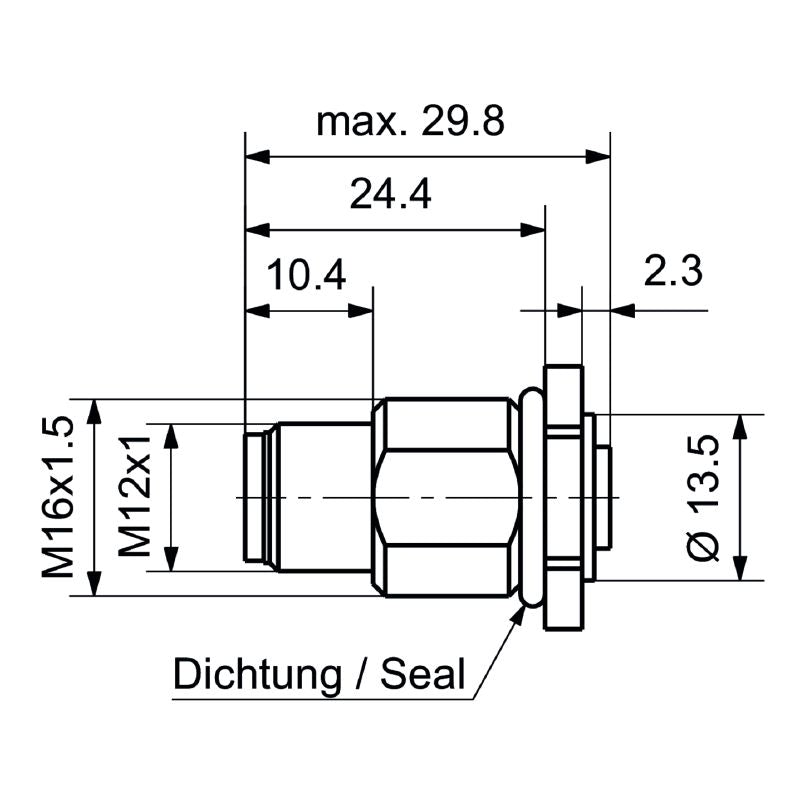 2830780000 - Robust T-Coded Connector, IP65/68, -25 to +85°C Operating Range