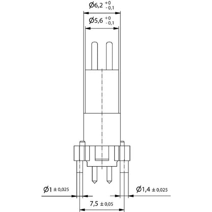 2423790000 - M8 3-Pole Connector with IP67 Protection and Durable LCP Housing  (Pack of 25)