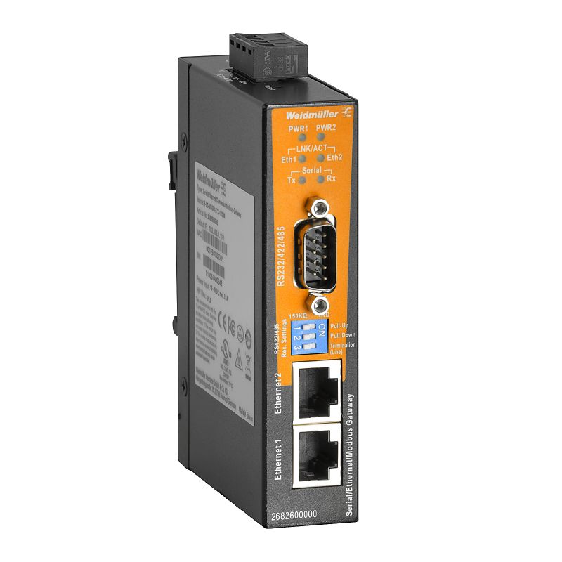 2682600000 - 2-Port Serial/Ethernet Converter & Modbus Gateway, IP30 Enclosure
