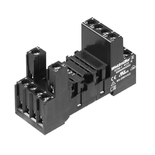 8869390000 - Black 4CO Relay Socket, 6A for TS 35 Rail  (Pack of 10)