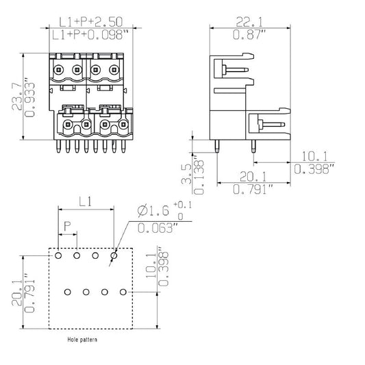 2646800000 - RoHS Compliant Connector with 28 Poles and 90° Elbow  (Pack of 24)