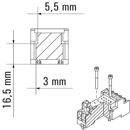 7760056107 - Compact 4-Contact Relay Socket for TS 35 Rails  (Pack of 10)