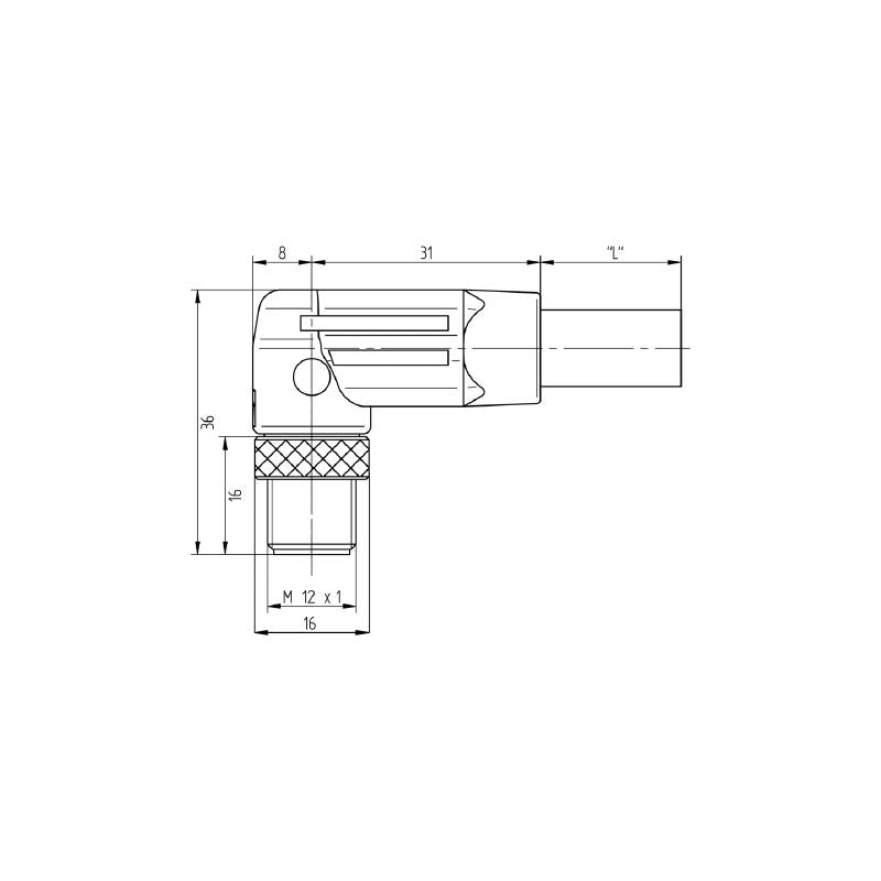 2455320500 - 5m M12 Connector Cable, 5-Pole, Halogen-Free PUR Design