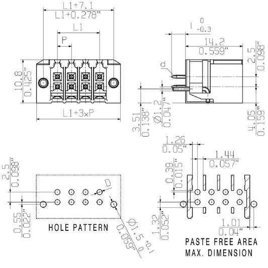 1290620000 - 3.50mm 8-Pole PCB Connector with Solder Flange, Black  (Pack of 84)