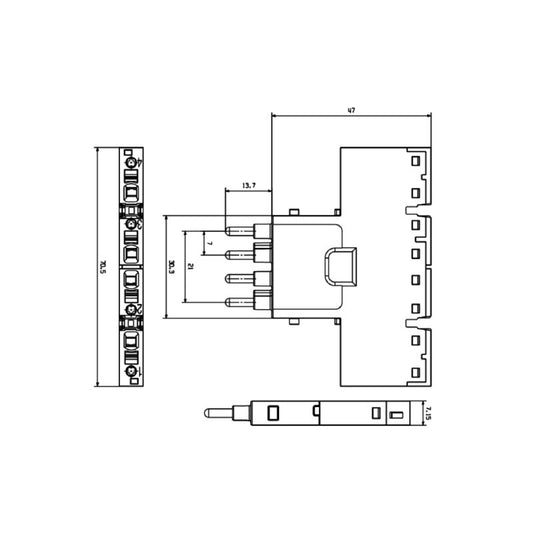 2636070000 - 4-Pole Signal Module, 250V/16A, RoHS Compliant