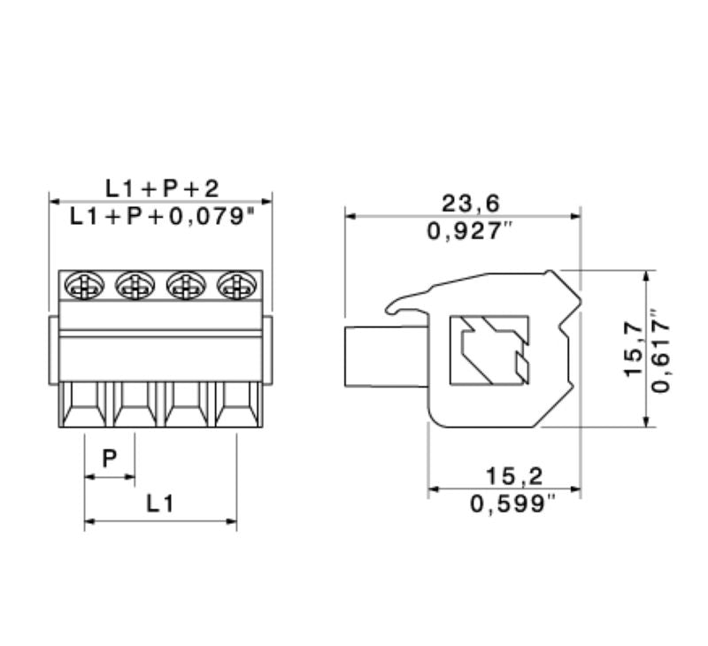 1946080000 - 12-Pole 5.08mm PCB Connector with 225° Clamping Yoke  (Pack of 24)