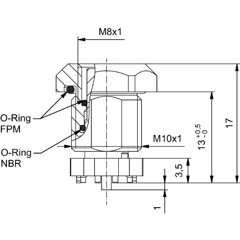 2422230000 - 3-Pole IP67 PCB Connector with M10 Thread, Nickel-Plated Housing  (Pack of 25)