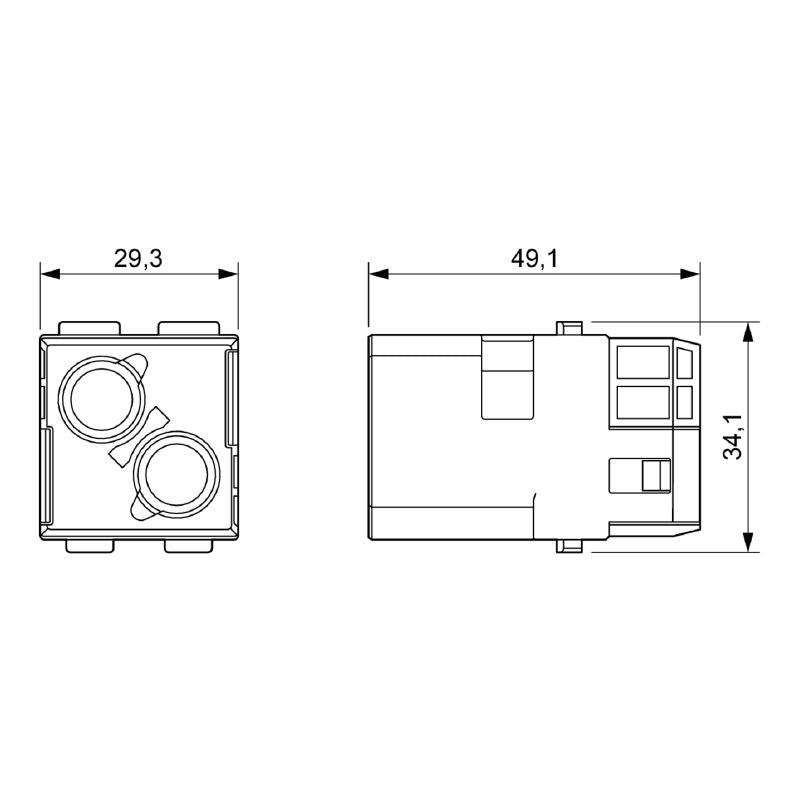 2748280000 - 1000V Polycarbonate Power Module with 2 Poles  (Pack of 2)