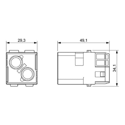 2748280000 - 1000V Polycarbonate Power Module with 2 Poles  (Pack of 2)
