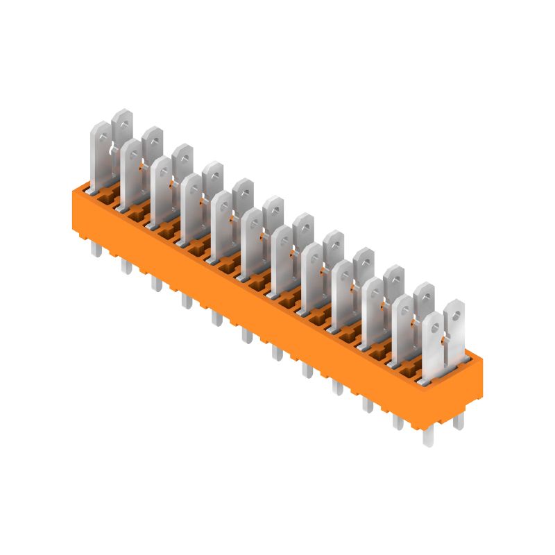 9500520000 - 5mm 12-Pole PCB Terminal, 180° Mounting, Orange Connection  (Pack of 50)