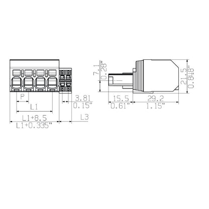 1080440000 - 7.62mm 4-Pole PCB Female Connector with PUSH IN Functionality  (Pack of 35)