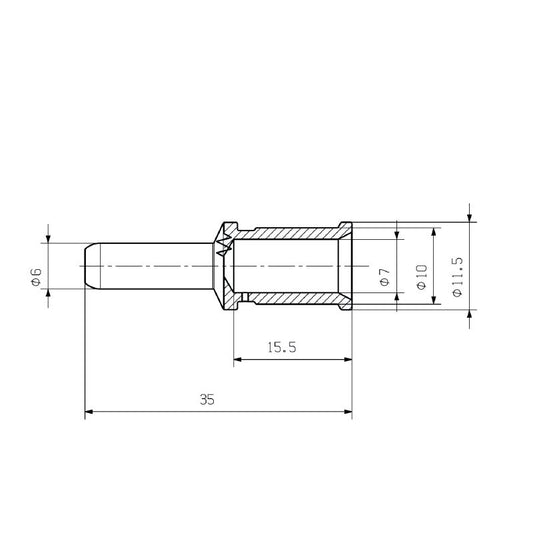 2668370000 - 25mm² Copper Male Connector for Crimp Connections  (Pack of 10)