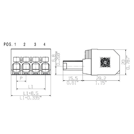 1060420000 - 7.62mm Female 5-Pole PCB Connector with PUSH IN System  (Pack of 40)