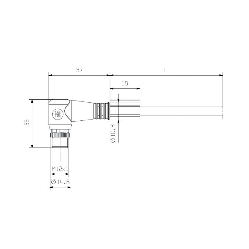 1821050150 - 1.5m M12 Connecting Line for Sensors/Actuators