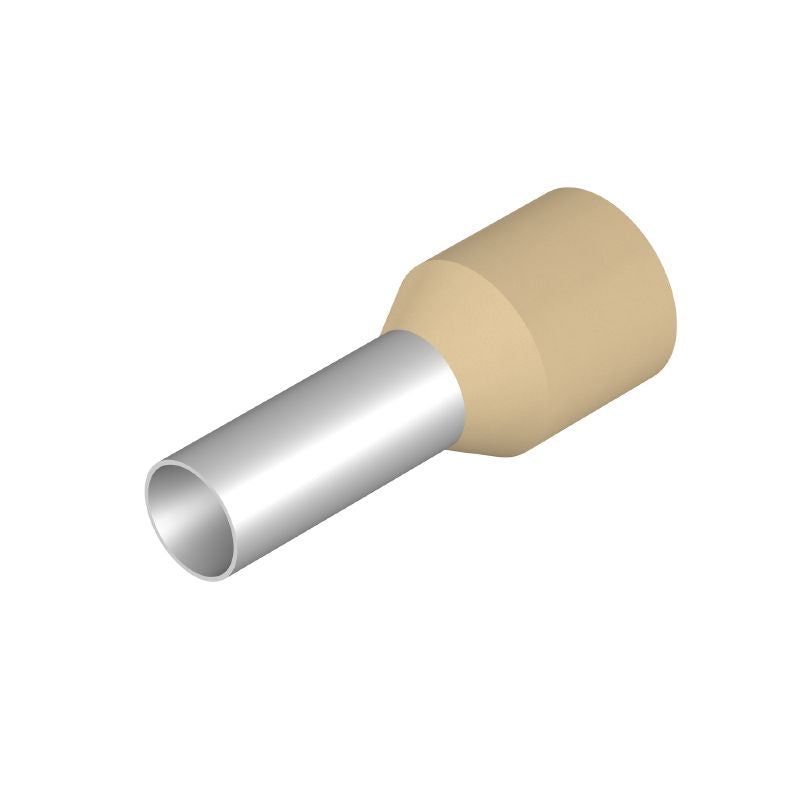 9203620000 - Ivory 10mm² Wire-end Ferrule with Plastic Collar  (Pack of 100)