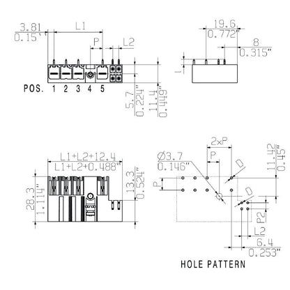1108150000 - 7.62mm 4-Pole THT Male PCB Connector, Closed Side Design  (Pack of 36)